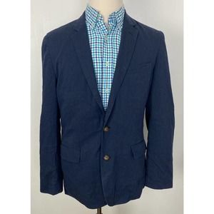 Men J. Crew Ludlow Somelos Portugal cotton navy blue 2-button blazer 40R